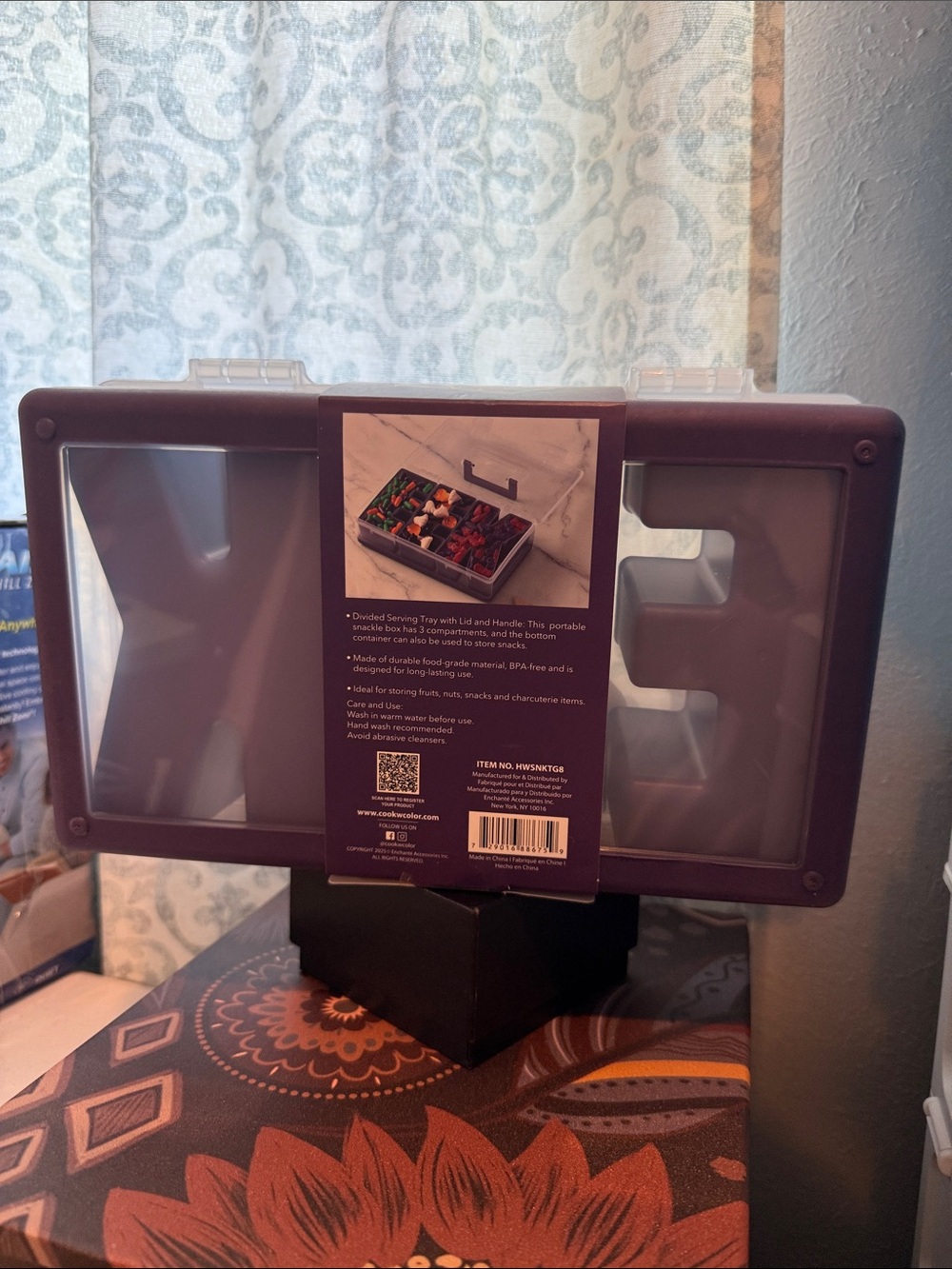 CWC Cook With Color Gray Snack Box - 3 Compartment Food Storage - Picture 2 of 3